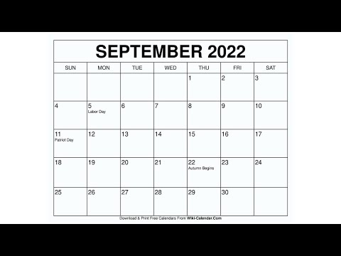 Printable September 2022 Calendar Templates with Holidays - Wiki Calendar