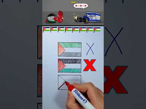 Palestine 🇵🇸 VS Israel 🇮🇱 Flag Drawing #countryballs #flag #art #drawing #palestine #israel