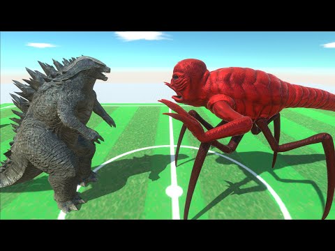 GODZILLA 2014 VS TITANUS RED WHO WILL WIN AT THE FOOTBALL ARENA - Animal Revolt Battle Simulator