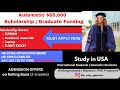 Fully Funded Scholarship |Graduate Assistantship | International Students|Undergraduate|Masters|PhD