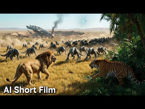 Simba & Shere Khan Against the Alien Creature Invasion | The Help from Pandora | AI Short Film