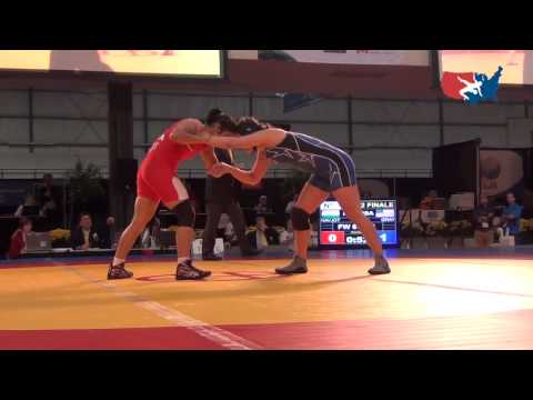 2012 WOMEN'S WORLDS: Gray (USA) pin Navjot (IND), 67 kg semis