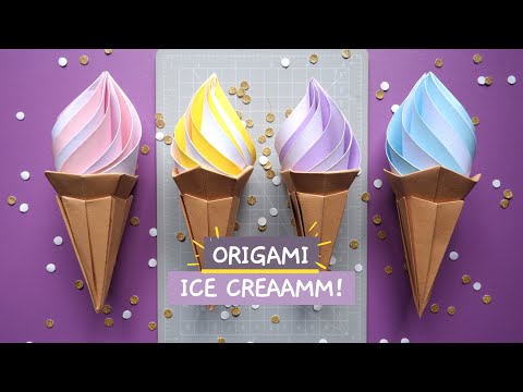 Origami Ice Cream Cone | Blue Ice Cream Hokkaido