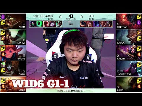 JDG vs TES - Game 1 | Week 1 Day 6 LPL Summer 2021 | JD Gaming vs Top Esports G1