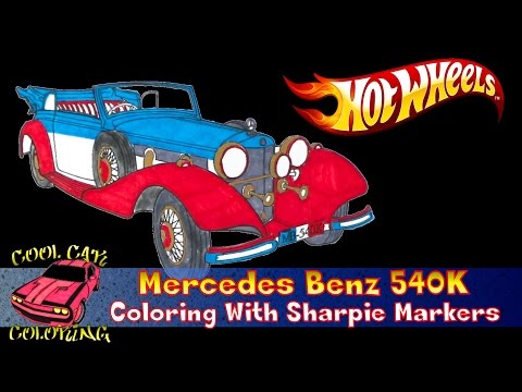 Hot Wheels, "Mercedes Benz 540K" Coloring With Sharpie Markers
