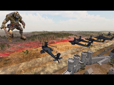 U.S ARMY With Apache Helicopter vs 4,000,000 ORCS ,TROLLS & ZOMBIES-Ultimate Epic Battle Simulator 2