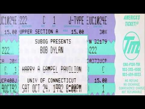 Bob Dylan 1992 US Fall Tour - University Of Connecticut Storrs USA 24 October 1992