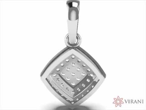 Square Pave Diamond Pendant -Front - Virani