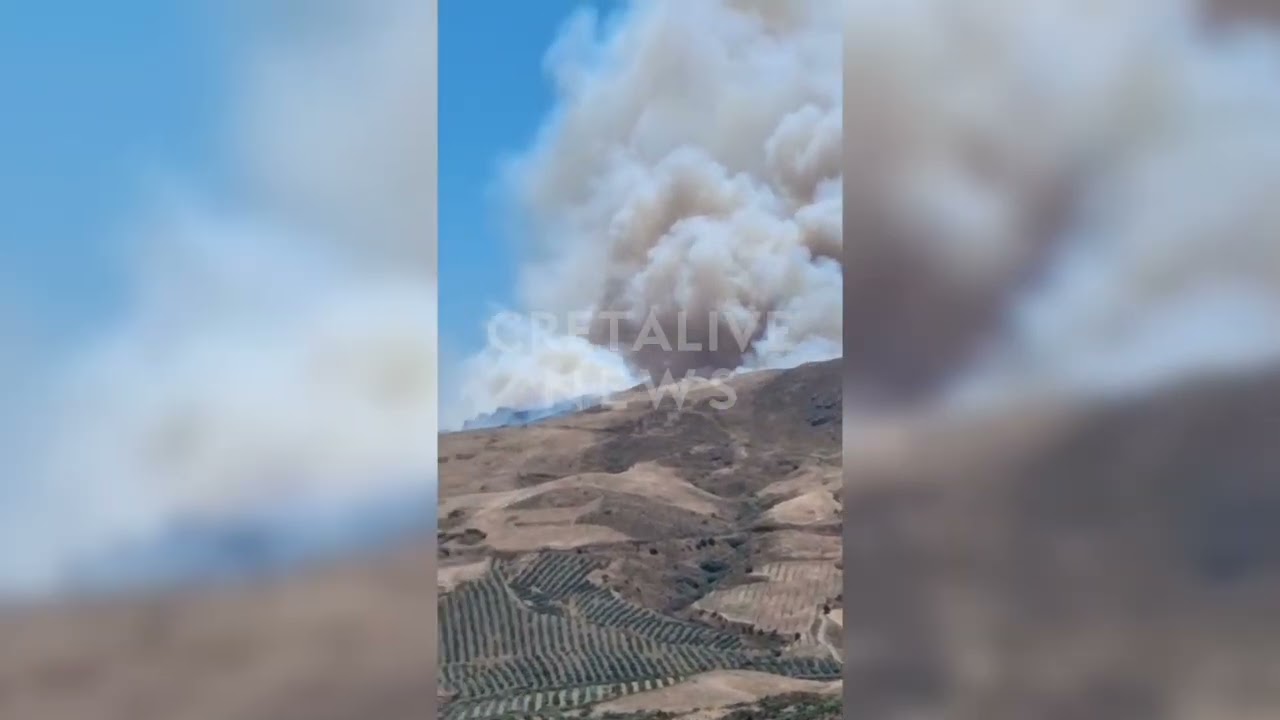 Μεγάλη φωτιά στο Μελιδοχώρι του Δήμου Αρχανών Αστερουσίων