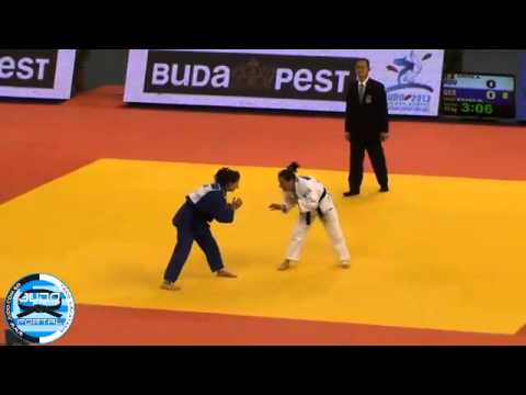 European Judo Championships Budapest 2013 Semifinal -52kg CHITU Andreea  (ROU) - KRAEH Mareen (GER)