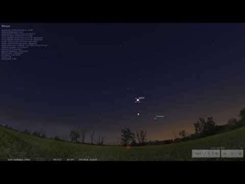 Jupiter Venus Conjunction June 30, 2015 - Stellarium