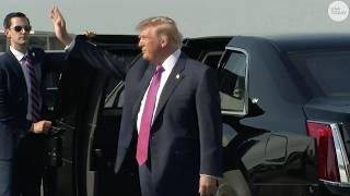 Donald Trump arrives in Texas to cheering fans en route to fundraiser amid Ken Paxton Senate race