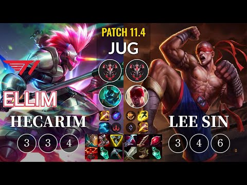 T1 Ellim Hecarim vs Lee Sin Jungle - KR Patch 11.4