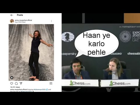 Anna Muzychuk ACCIDENTLY opens her instagram during Magnus vs Ian World Championship Stream