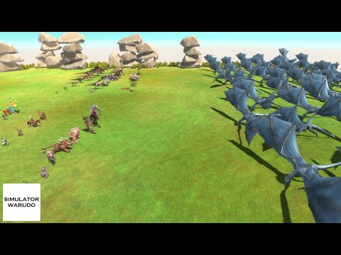 100 FANTASY vs ALL Units Army Animal Revolt Battle Simulator
