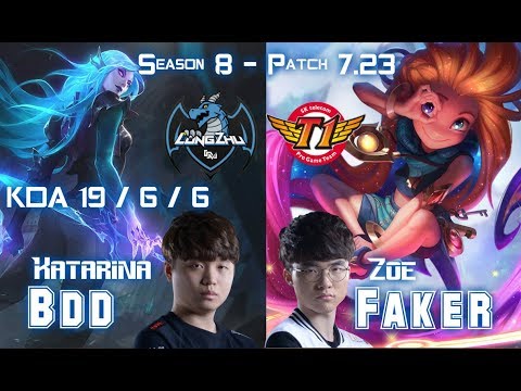 LZ BDD KATARINA vs SKT T1 Faker ZOE Mid - Patch 7.23 KR Ranked