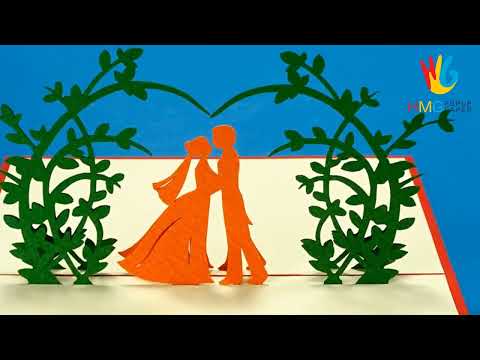 How to make 3D Wedding Pop up Greeting Card