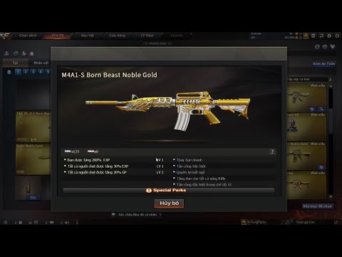 M4A1-S-Born Beast Noble Gold nâng lên VIP 1 lần duy nhất