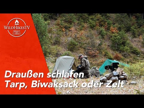 Draußen oder im Wald schlafen - Tarp, Biwaksack, Hängematte oder Zelt?
