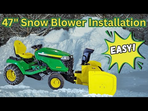 John Deere 47" Snow Blower Installation X590 Tractor | John Deere 500 Series DIY Snow Blower Install