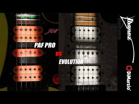 DiMarzio PAF PRO vs EVOLUTION | Pickup Shootout | Ibanez JEM777 and 505!