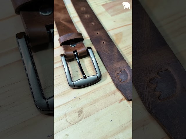 Vídeo relacionado con marrón Vintage Cinturón de piel de búfalo cuero 40 mm de ancho y aprox 3-4 mm de grueso, puede acortarse, cinturón, cinturón de piel, cinturón de traje, #Br007-02 (waist size 120 cm)