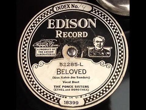 "Beloved" by The Ponce Sisters (Edison Diamond Disc) Cir 1928