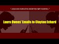 Emails From Laura Owens To Clayton Echard A Public Record Timeline June October 2023