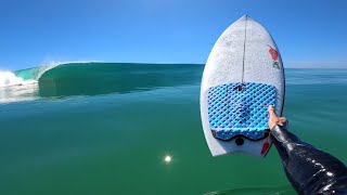 SURFING A SPICY NEW BOARD IN GLASSY WAVES! (RAW POV)