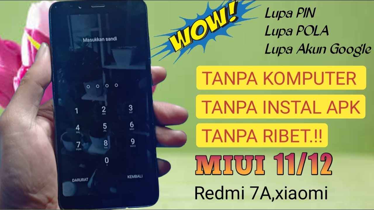 Cara Membuka Sandi Hp Redmi Lupa PIN,Lupa POLA,Lupa Akun Google tanpa PC▫️ Bypass FRP MIUI 11/12