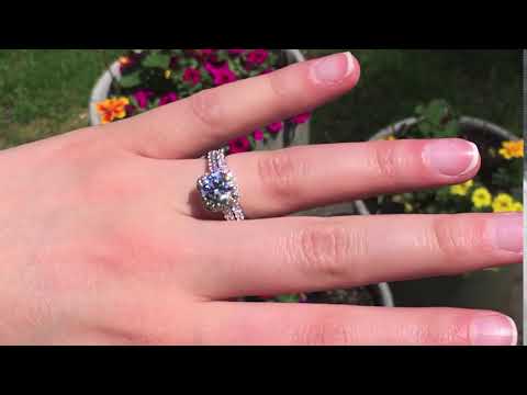 Round Traditional Halo Engagement Ring Bridal Set (1.54 Ct. Twt.) - TwoBirch ST-ENG-369-WG-F8L