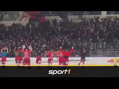 Nach Spielverlegung: Eintracht-Fans feiern irre Party beim Eishockey | SPORT1 More