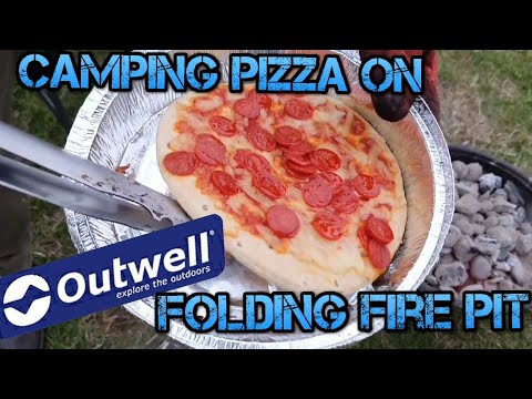 Camping pizza on the Outwell folding fire pit