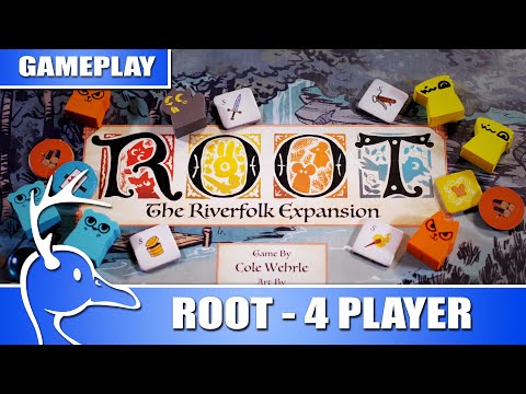 Root - 4 Player - Vagabond, Riverfolk Company, Lizard Cult, Marquise De Cat - (Quackalope Gameplay)