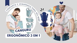 Canguru Portador Ergonômico 3 em 1: Conforto e Segurança para seu Bebê