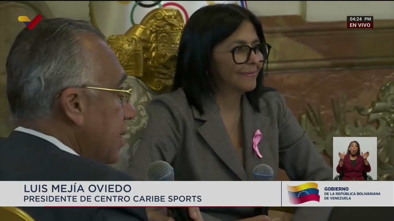 Delcy Rodríguez se reúne con organizadores de Juegos Centroamericanos y del Caribe, 19 octubre 2026