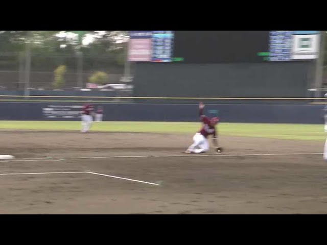 【ファーム】イーグルス・山崎真 一塁線の当たりに鋭い反応!! 2021/4/15 F-E(ファーム)