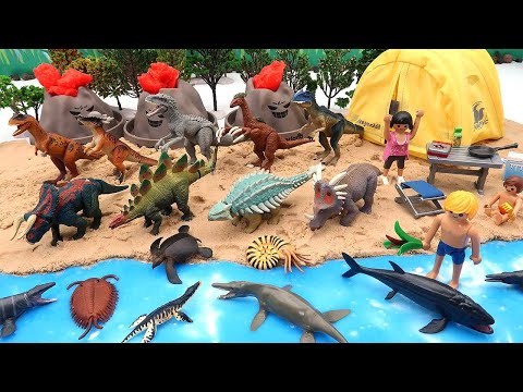 Dinosaur Camping In 3 Volcano Island! DIY Dinosaur, Volcano Eruption