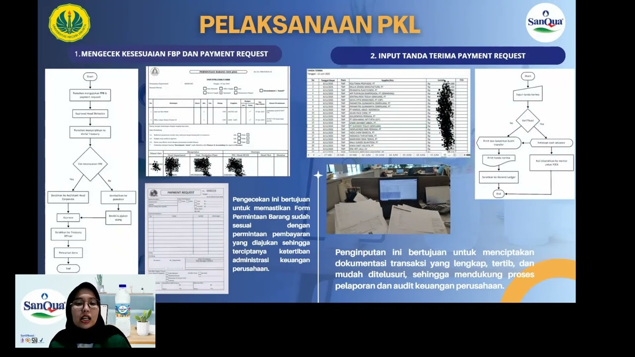 Presentasi Laporan PKL pada Departemen Finance PT SanQua Multi Internasional
