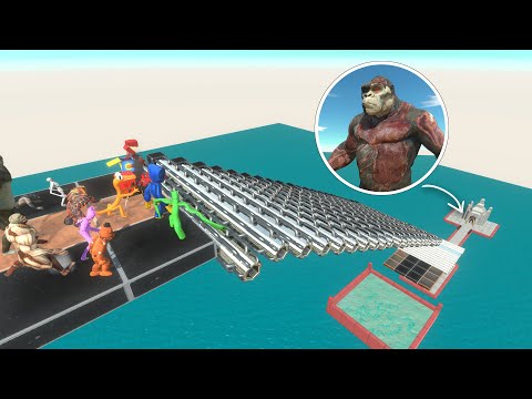 Jump Over The Deadly Escalator- Creepy Monster Challenge - Animal Revolt Battle Simulator