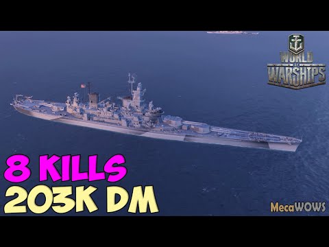 World of WarShips | Georgia | 8 KILLS | 203K Damage - Replay Gameplay 1080p 60 fps