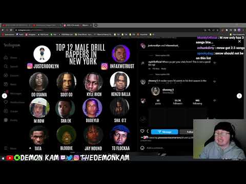 Demon Kam Reacts to Crooklyn's TOP 10 NY DRILL RAPPERS LIST!!