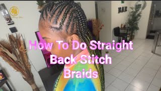 How To Do Straight Back Stitch Braids With Design🌸 ✨@JesseBeautyGlow ✨ #hairstyle #stitchbraids