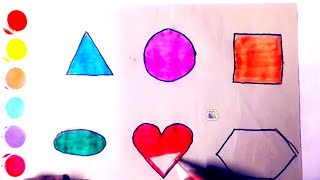 Basic Shapes Learning Worksheets | Fun with Circles, Squares, Heart!  Kids Learning