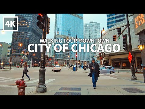 [4K] CHICAGO - Walking Tour Downtown, Wabash Avenue, Illinois, Travel, USA, 4K UHD