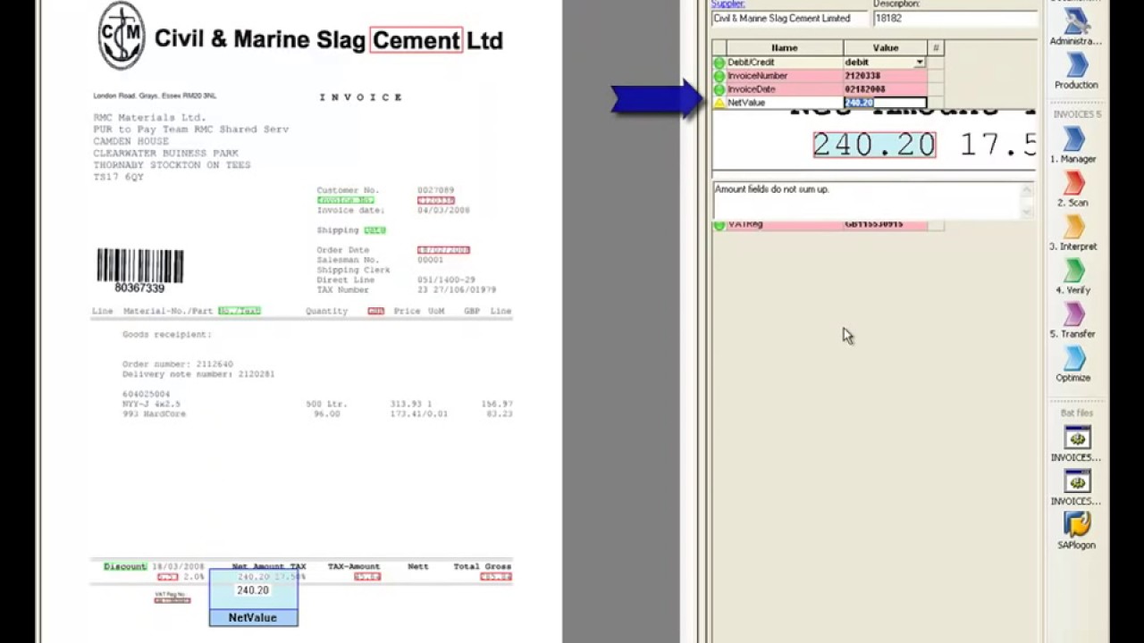 Automated invoice processing with ReadSoft Invoices