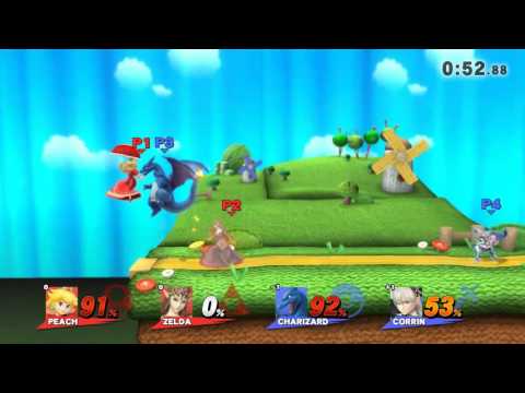 Peach and Zelda vs Charizard and Corrin in Sudden Death