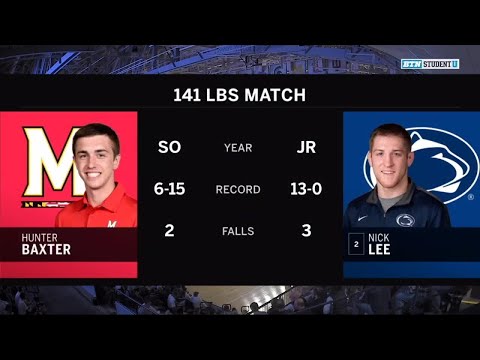 141 LBS: Hunter Baxter (Maryland) vs. #2 Nick Lee (Penn State) | 2020 B1G Wrestling