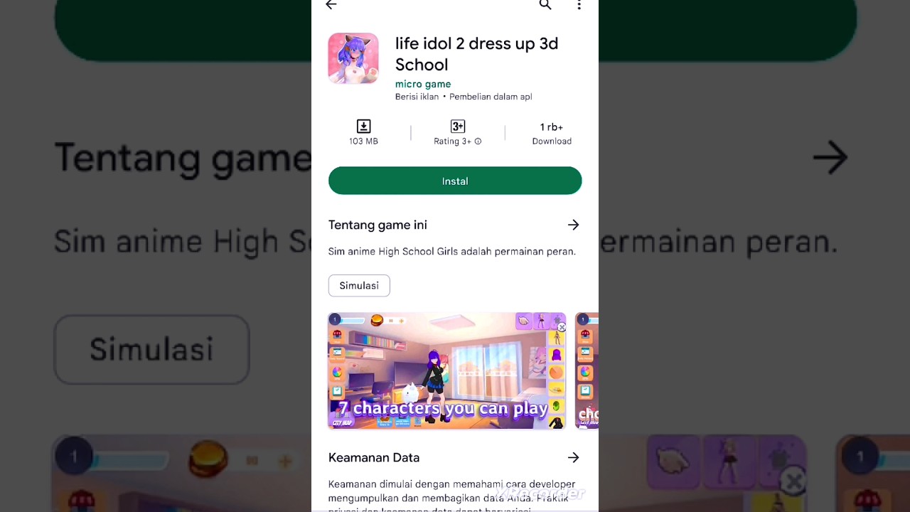top. 3 game yang mirip sakura school simulator.. subscribe ya teman²