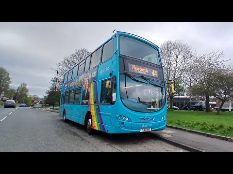 Full route visual - 44 Dinnington to Haymarket - 7634 - Arriva Northumbria - with @buseswithharvey
